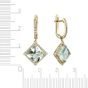 Серьги с английским замком из желтого золота с бриллиантами