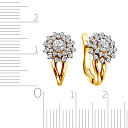 Серьги с английским замком из желтого золота с бриллиантами