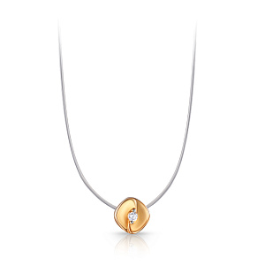 Колье из красного золота с фианитом