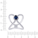 Кольцо из белого золота с бриллиантами, сапфиром