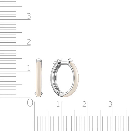 Серьги с английским замком из серебра с эмалью