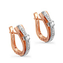 Серьги с английским замком из красного золота с бриллиантами