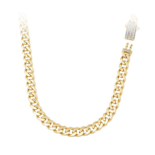 Колье из желтого золота с фианитами