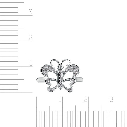 Кольцо из серебра с фианитом