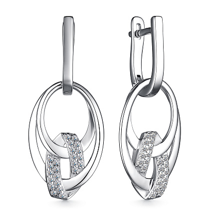 Серьги с английским замком из серебра