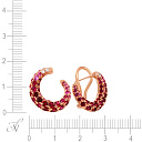 Серьги из красного золота с бриллиантами, рубинами