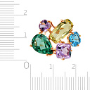 Кольцо из красного золота с аметистом, топазом