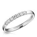 Кольцо обручальное из белого золота с бриллиантами