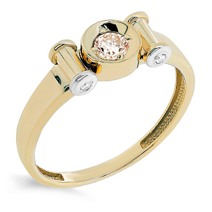 Кольцо из желтого золота с бриллиантами