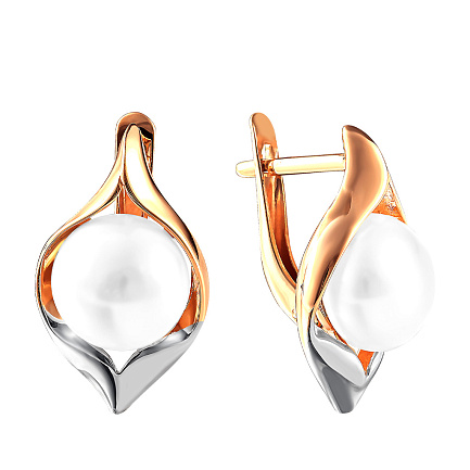 Серьги с английским замком из красного золота