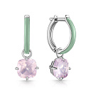 Серьги с английским замком из серебра с кварцем