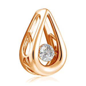 Подвеска из красного золота с бриллиантом