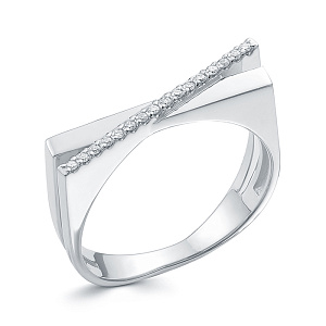 Кольцо из белого золота с бриллиантами