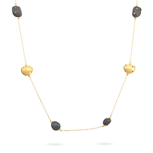 Колье из серебра с циркониями, жемчугами и золочением