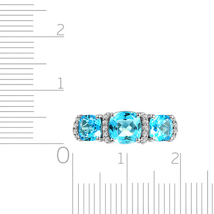 Кольцо из белого золота с бриллиантами, топазом