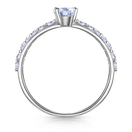 Кольцо из серебра с фианитом