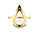 Кольцо из желтого золота с изумрудом