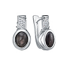 Серьги с английским замком из серебра с фианитами