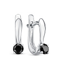 Серьги с английским замком из белого золота с бриллиантами