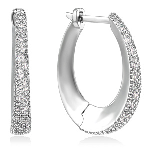 Серьги из белого золота с бриллиантом