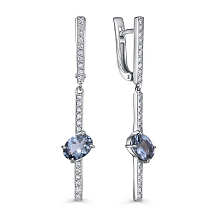 Серьги с английским замком из белого золота