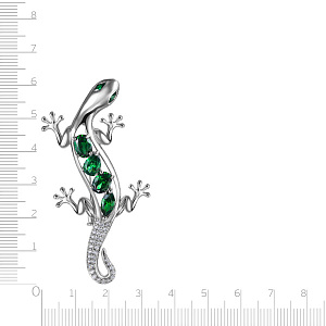 Брошь из серебра с фианитом