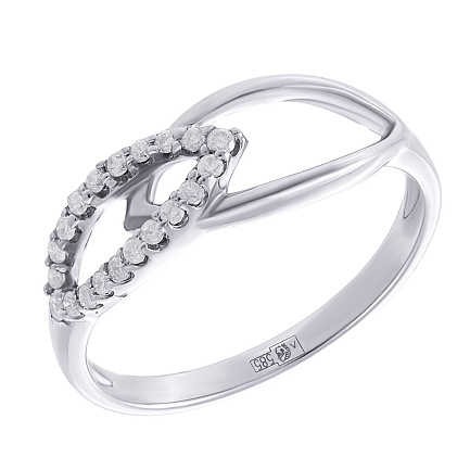 Кольцо из белого золота с бриллиантами