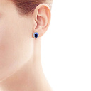 Серьги с английским замком из белого золота с бриллиантами