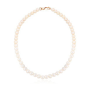 Бусы из красного золота с жемчугом