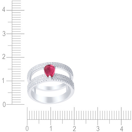 Кольцо из серебра с фианитом