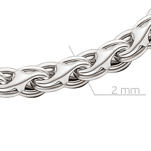 Браслет ручной работы из серебра, плетение бисмарк