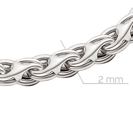 Браслет ручной работы из серебра, плетение бисмарк