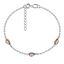 Браслет декоративный из серебра с фианитом