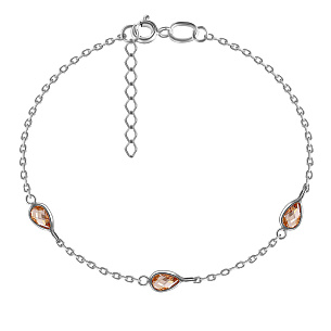 Браслет декоративный из серебра с фианитом