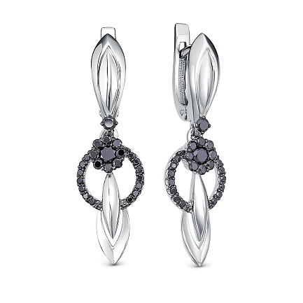 Серьги из белого золота с бриллиантами