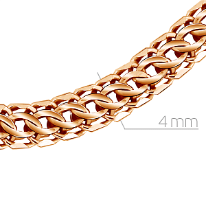 Браслет ручной работы из красного золота, плетение каприз