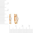 Серьги с английским замком из красного золота с бриллиантами