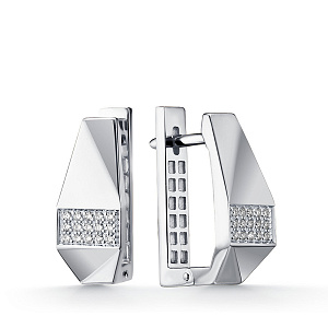 Серьги из белого золота с бриллиантами