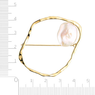 Брошь из желтого золота с жемчугом