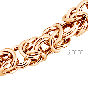 Браслет ручной работы из красного золота, плетение римское