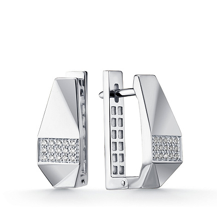 Серьги из белого золота с бриллиантами