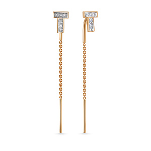 Серьги из красного золота с бриллиантами