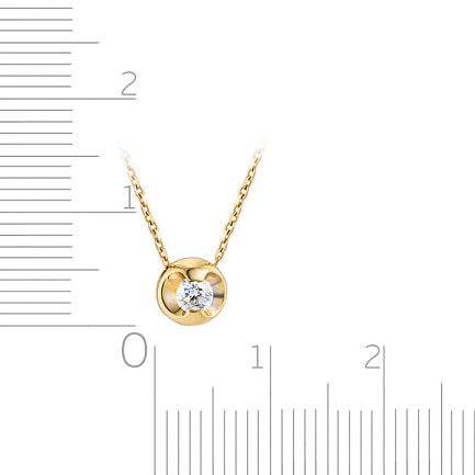 Колье из желтого золота с бриллиантом