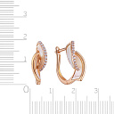 Серьги с английским замком из красного золота с бриллиантами