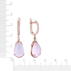 Серьги с английским замком из красного золота с бриллиантами