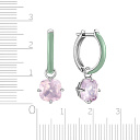 Серьги с английским замком из серебра с кварцем