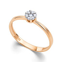 Кольцо из красного золота с бриллиантами