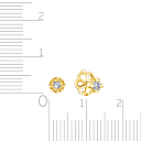 Серьги-пусеты из желтого золота с бриллиантом