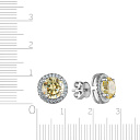 Серьги из серебра с фианитом