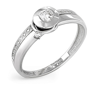 Кольцо из белого золота с бриллиантами